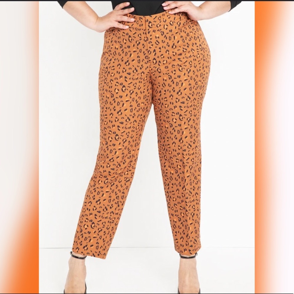 Eloquii Kady Pants - Leopard Print